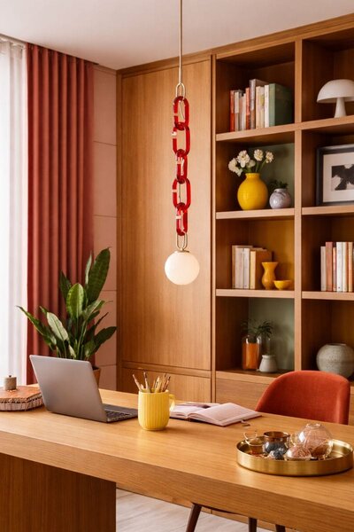 Lustră suspendată modernă cu lanț decorativ Celine Red