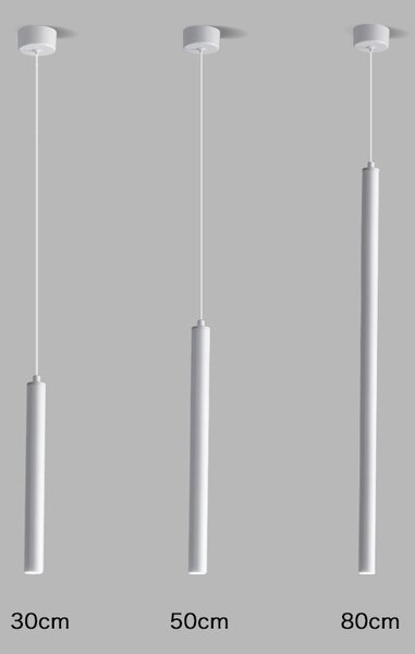 Corp de iluminat suspendat, stil minimalist, finisaj alb 30 cm
