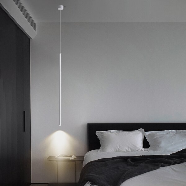 Corp de iluminat suspendat, stil minimalist, finisaj negru 30 cm
