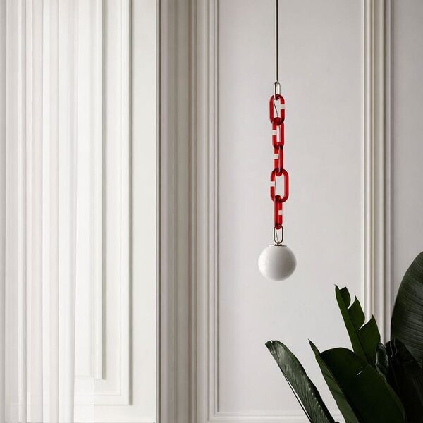 Lustră suspendată modernă cu lanț decorativ Celine Red