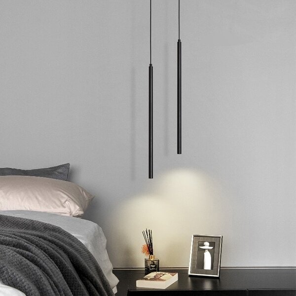 Pendul dublu minimalist cilindric – finisaj negru 50cm