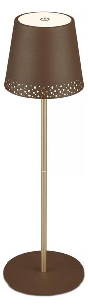 Brilo - Lampă de masă LED KIKI, reîncărcabilă, cu control tactil, 2,6W/5V, IP44, 2600 mAh, maro