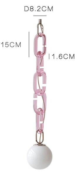Lustră suspendată modernă cu lanț decorativ Celine Red