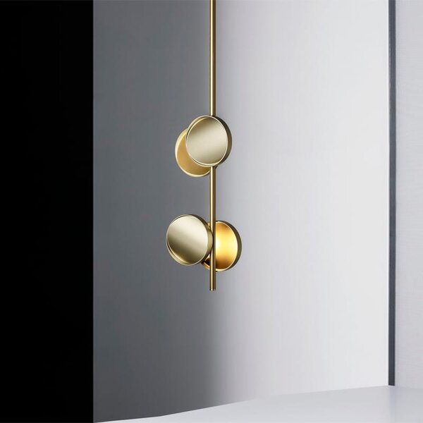 Pendul decorativ cu design arhitectural, finisaj auriu 140cm