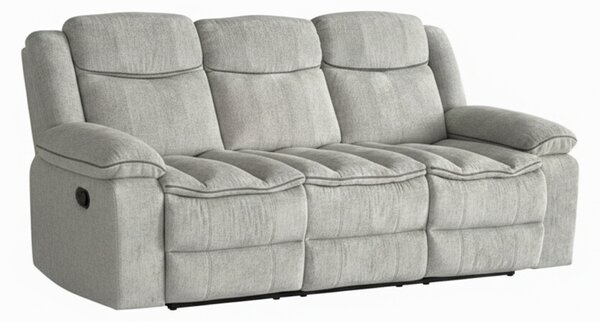 Canapea Recliner Manual cu 3 locuri si Port USB, Gri