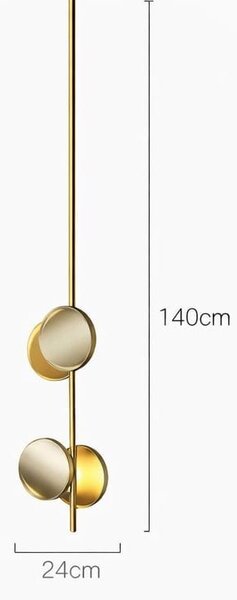 Pendul decorativ cu design arhitectural, finisaj auriu 140cm
