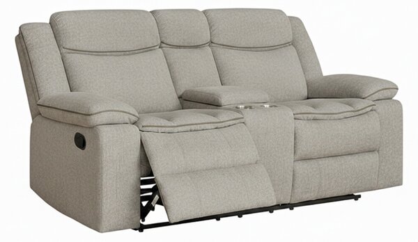 Canapea Recliner Manual cu 2 Locuri si port USB, Gri