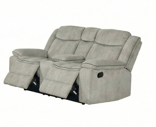 Canapea Recliner Manual cu 2 Locuri si port USB, Gri