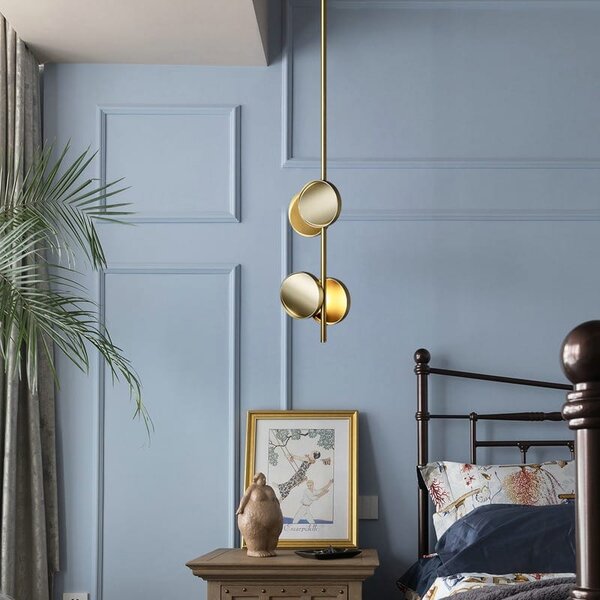 Pendul decorativ cu design arhitectural, finisaj auriu 140cm