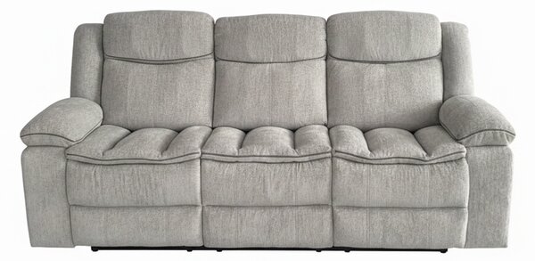 Canapea Recliner Manual cu 3 locuri si Port USB, Gri
