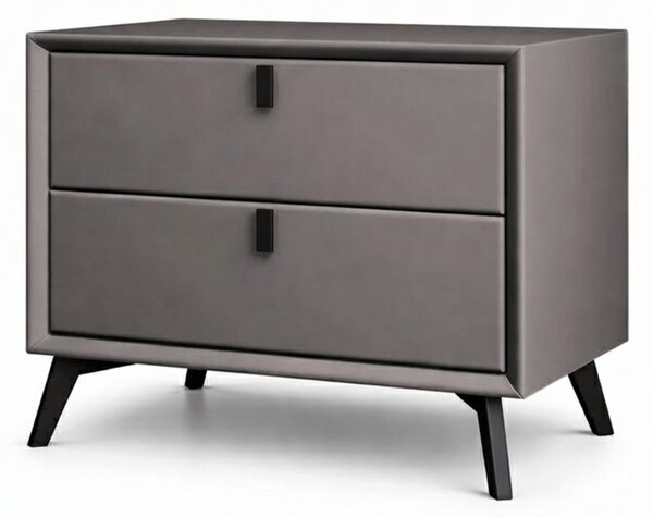 Noptieră premium din MDF și piele ecologică Paris Darkgrey