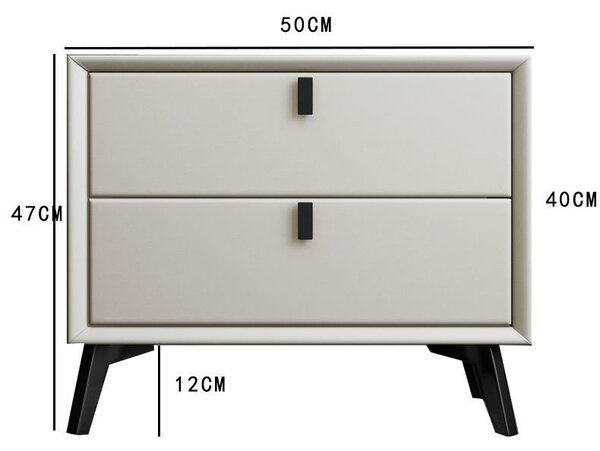 Noptieră premium din MDF și piele ecologică Paris Green