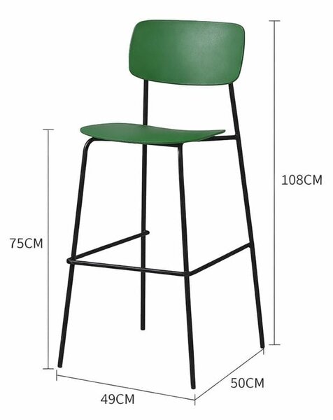 Scaun bar Slim Green
