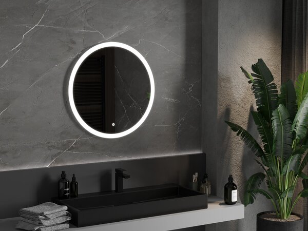 Mexen Oro, oglindă de baie rotundă cu iluminare din spate LED 70 cm, 6000 K, pernă de încălzire anti-aburire, 9824-070-070-611-00