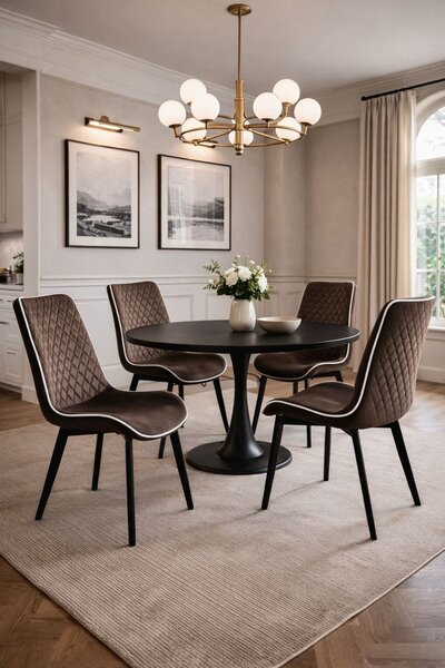 Scaun dining Milano din velur Brown