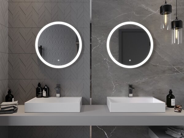 Mexen Oro Oglinda de baie rotunda cu iluminare din spate LED 60cm 6000K Pad de incalzire anti-ceata 9824-060-060-611-00