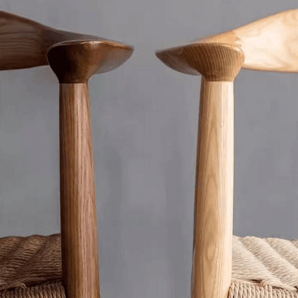 Scaun dining cu șezut împletit Nordic Wood Walnut