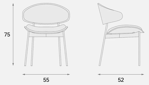 Scaun dining Luna Wood Beige