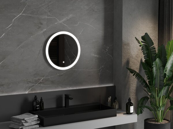Oglindă de baie rotundă cu iluminare din spate LED Mexen Oro 50cm 6000K Pad de încălzire anti-aburire 9824-050-050-611-00