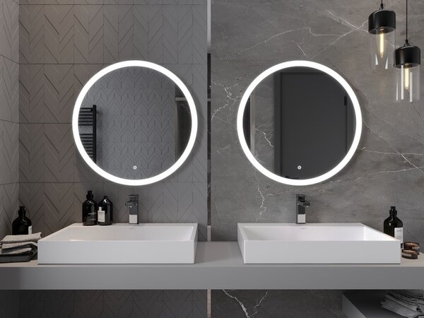 Mexen Oro, oglindă de baie rotundă cu iluminare din spate LED 70 cm, 6000 K, pernă de încălzire anti-aburire, 9824-070-070-611-00