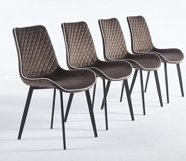Scaun dining Milano din velur Brown