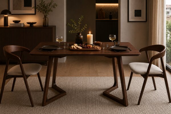 Masa dining dreptunghiulara TERRA Walnut 120x70x75 cm