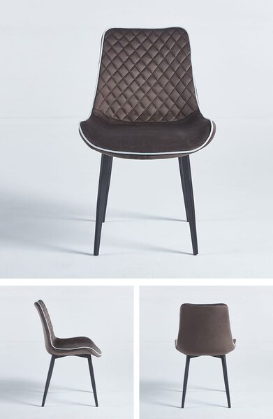 Scaun dining Milano din velur Brown