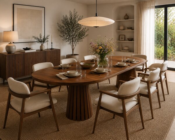 Masa de dining ovala PINE WOOD 180x80x75 cm