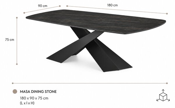 Masa dining Stone 180x90x75cm
