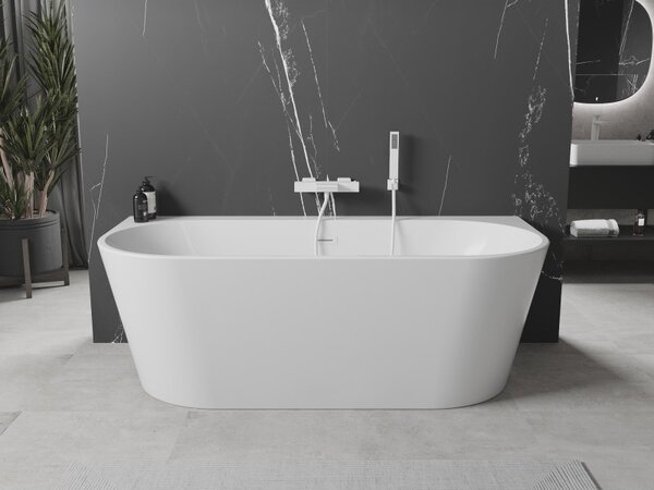 Mexen Oval+, cadă de sine stătătoare pe perete 170 x 80 cm, alb lucios, alb preaplin, 52681708000-20