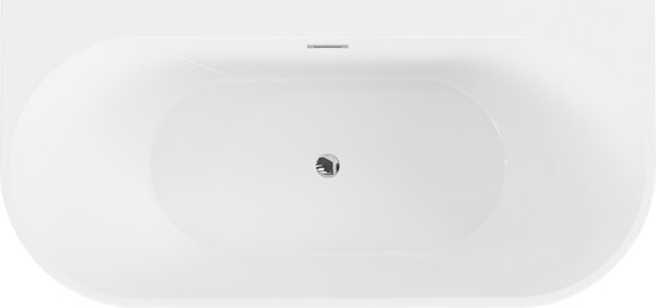 Mexen Oval+, cadă de sine stătătoare pe perete 170 x 80 cm, alb lucios, crom preaplin, 52681708000-01