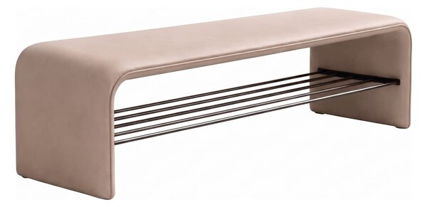 Bancheta din piele Cream 100x35x42cm