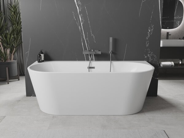 Mexen Oval+, cadă de sine stătătoare pe perete 170 x 80 cm, alb lucios, grafit mat, 52681708000-95