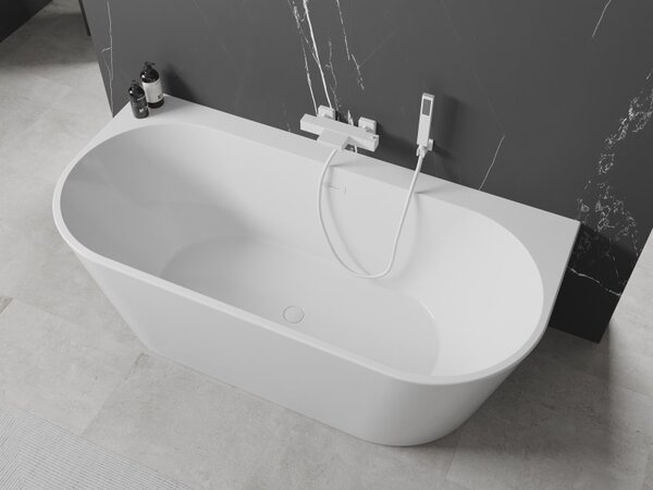 Mexen Oval+, cadă de sine stătătoare pe perete 170 x 80 cm, alb lucios, alb preaplin, 52681708000-20