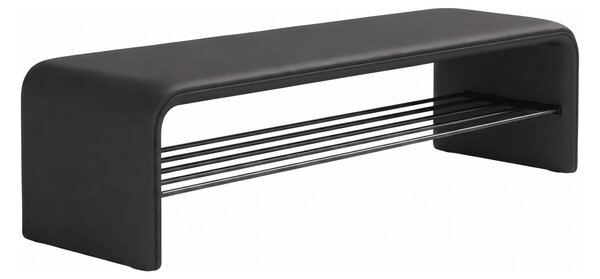 Bancheta din piele Black 100x35x42cm