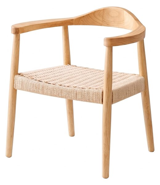 Scaun dining cu șezut împletit Nordic Wood Oak