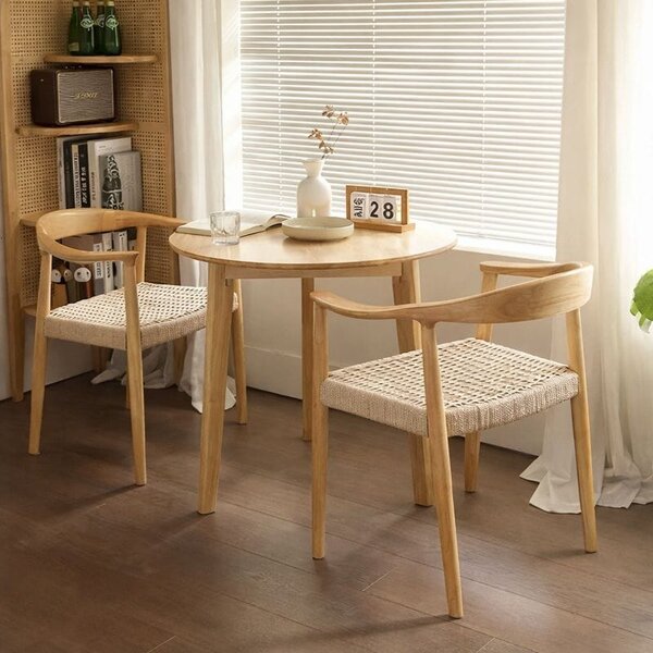 Scaun dining cu șezut împletit Nordic Wood Oak