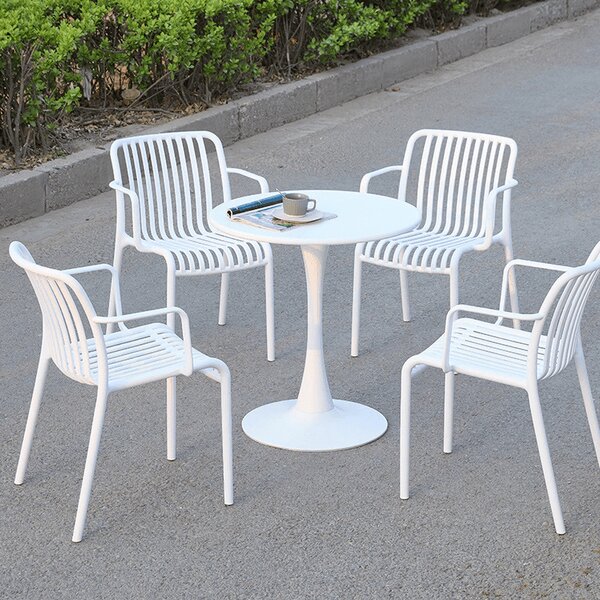 Scaun din polipropilenă pentru exterior White