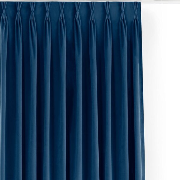 Draperie albastră dimout (semi-opacă) din catifea 140x270 cm Velto – Filumi