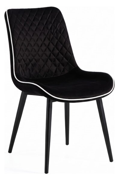 Scaun dining Milano din velur Black