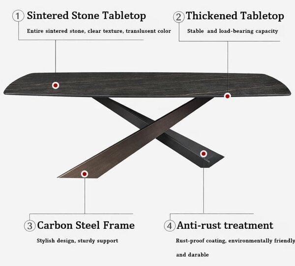 Masa dining Stone 160x80x75cm