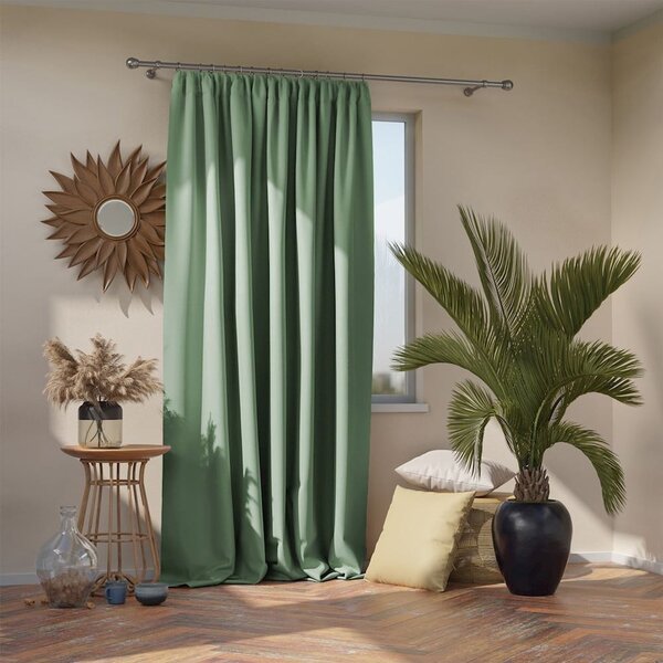 Draperie verde-deschis dimout (semi-opacă) 140x245 cm Kierra – Restilo