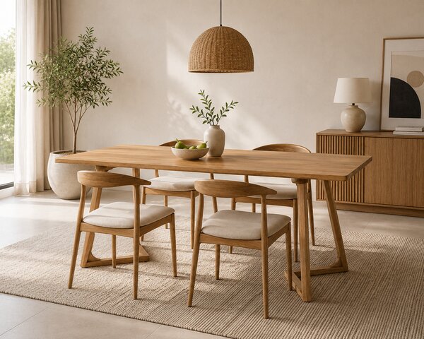 Masa dining dreptunghiulara Terra Oak 160x80x75 cm
