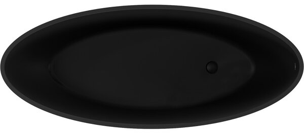 Mexen Prato, cada de baie de sine stătătoare din conglomerat 170 x 70 cm, negru mat, 57251707070