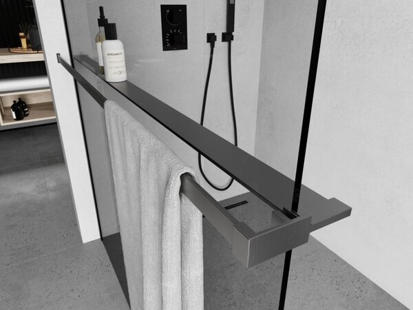 Mexen Accesorii Mexen, raft/suport prosop pentru paravan de dus (max 140cm), grafit, 800-02-66