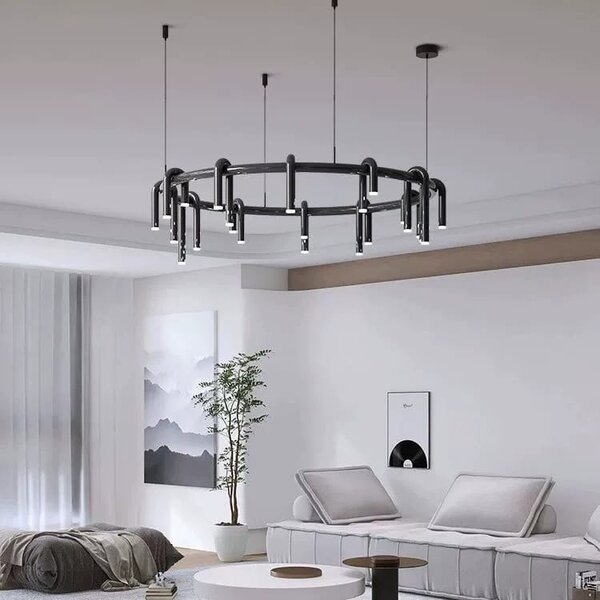 Corp de iluminat Led suspendat Tube Black 80x80x28cm