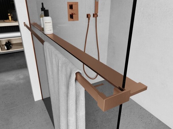 Mexen Accesorii Mexen, raft/suport prosop pentru paravan de dus (max 140cm), cupru mat, 800-02-65