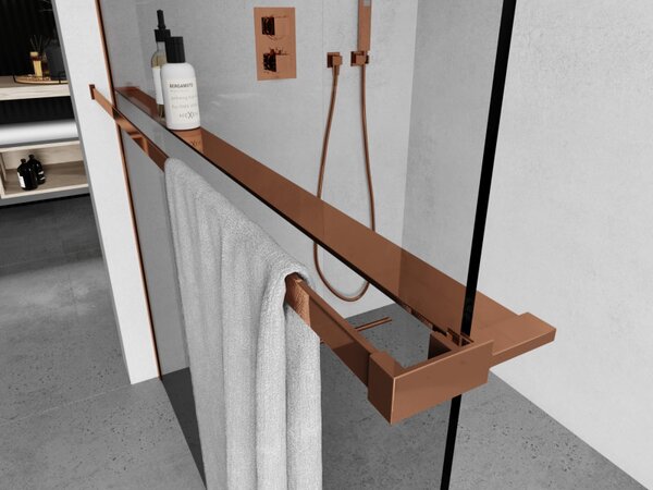 Mexen Accesorii Mexen, raft/suport prosop pentru paravan de dus (max 140cm), aur roz, 800-02-60