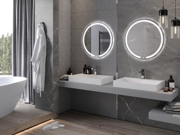 Mexen Rose, oglinda baie LED cu iluminare din spate 70x70 cm, 6000K, anti-aburire, 9810-070-070-611-00