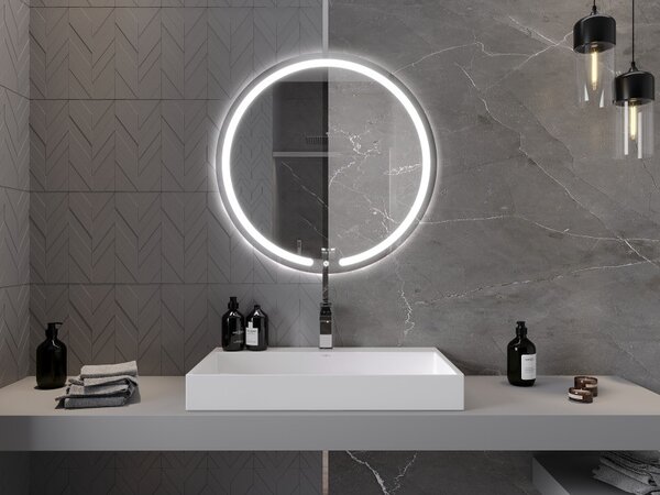 Mexen Rose, oglinda baie LED cu iluminare din spate 80x80 cm, 6000K, anti-aburire, 9810-080-080-611-00